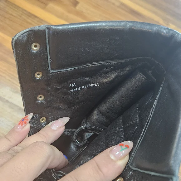 Kate Spade Black Quilted Lace-Up Heeled Boots - Picture 9 of 10